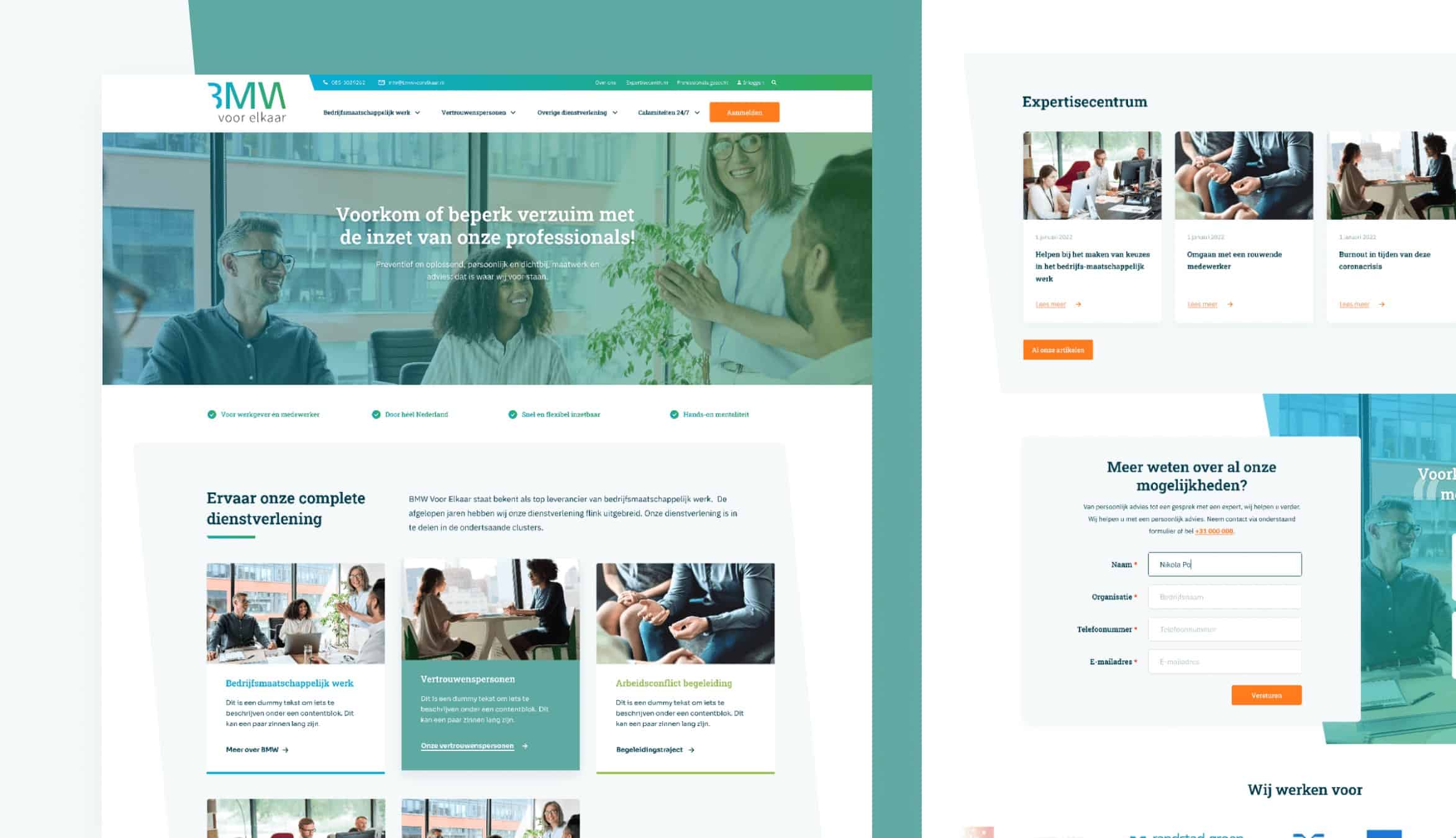 Een overzicht van de nieuwe website van BMW Voor Elkaar